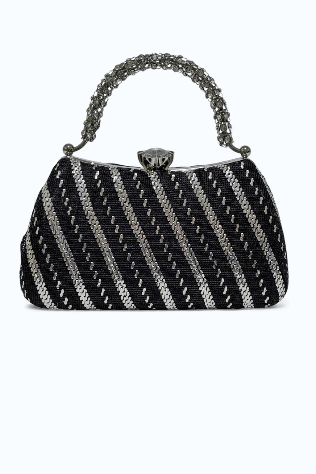 Gümüş Ark: El İşlemesi Geometrik Abiye Çanta - Lüks Clutch