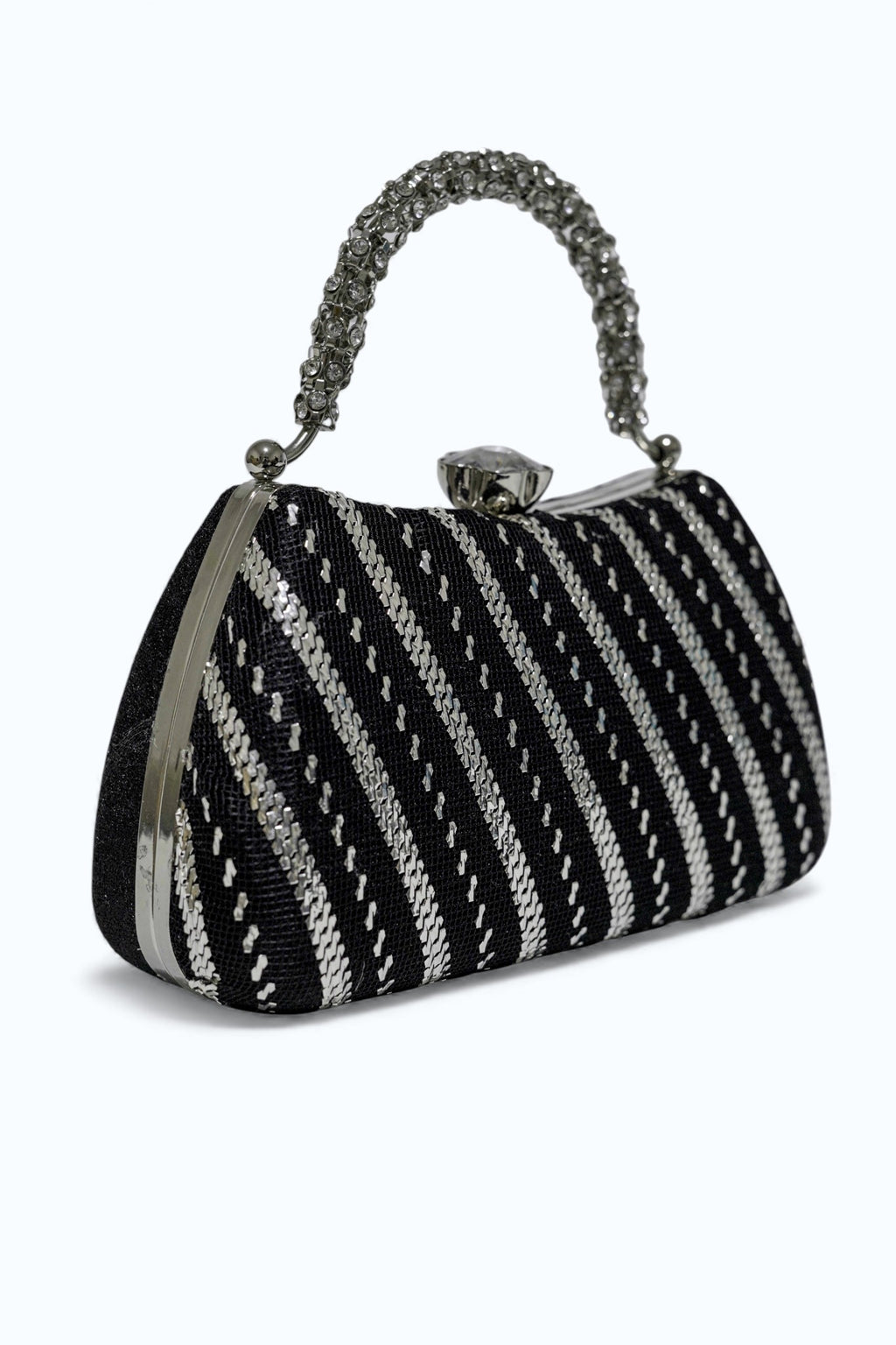 Gümüş Ark: El İşlemesi Geometrik Abiye Çanta - Lüks Clutch