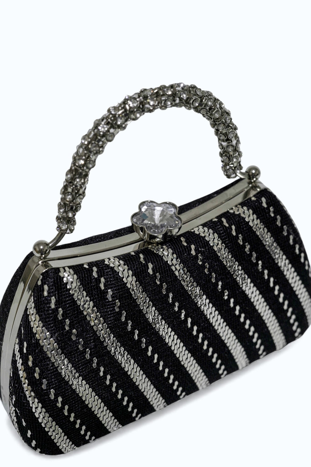 Gümüş Ark: El İşlemesi Geometrik Abiye Çanta - Lüks Clutch